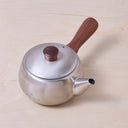 TEA POT WITH WOOD SIDE HANDLE