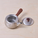 TEA POT WITH WOOD SIDE HANDLE