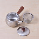 TEA POT WITH WOOD SIDE HANDLE