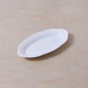 SMALL HIGH OVAL PLATE - WHITE SILHOUETTE
