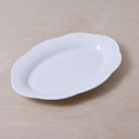 LARGE HIGH OVAL PLATE - WHITE SILHOUETTE