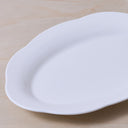 LARGE HIGH OVAL PLATE - WHITE SILHOUETTE